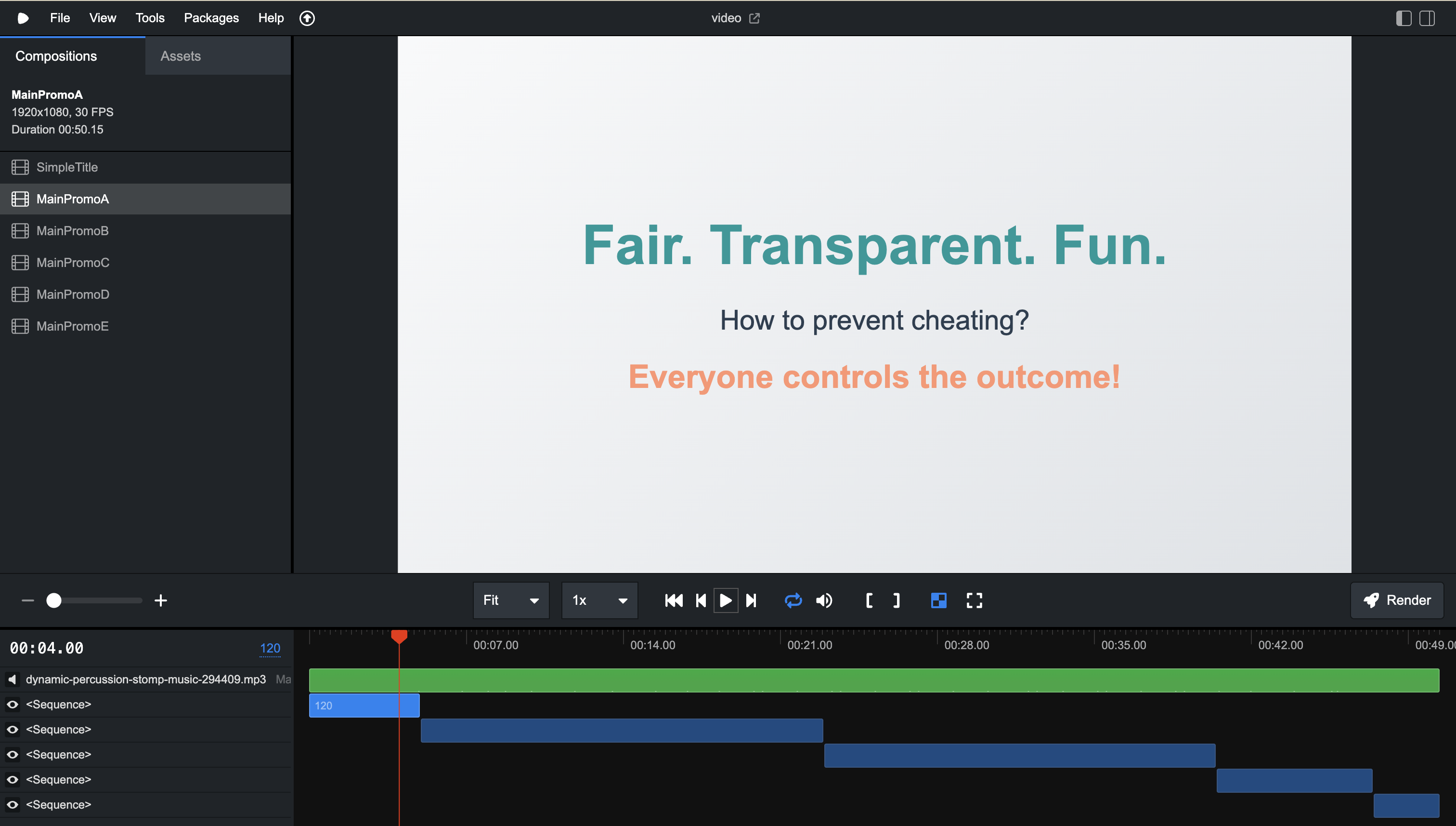 Remotion Studio interface